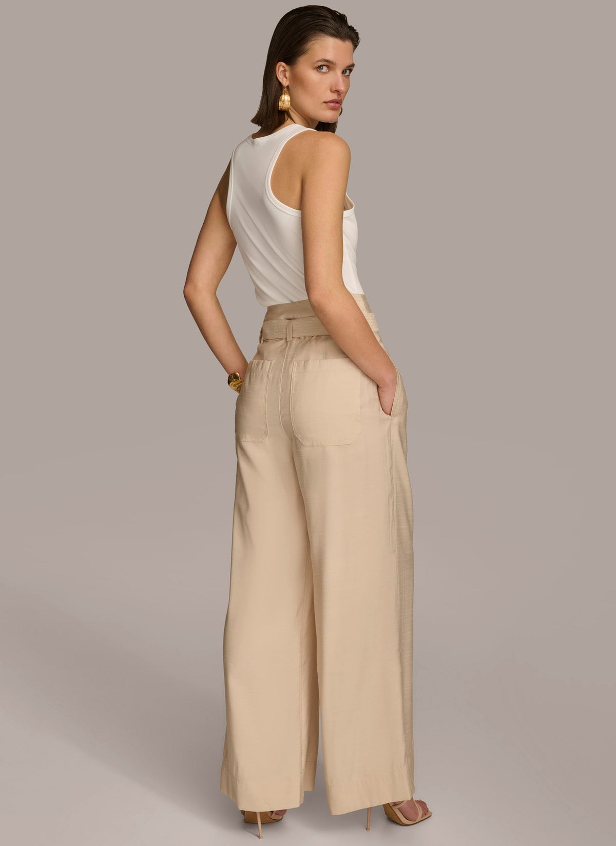 Donna Karan HIGH WAIST WIDE LEG PANT