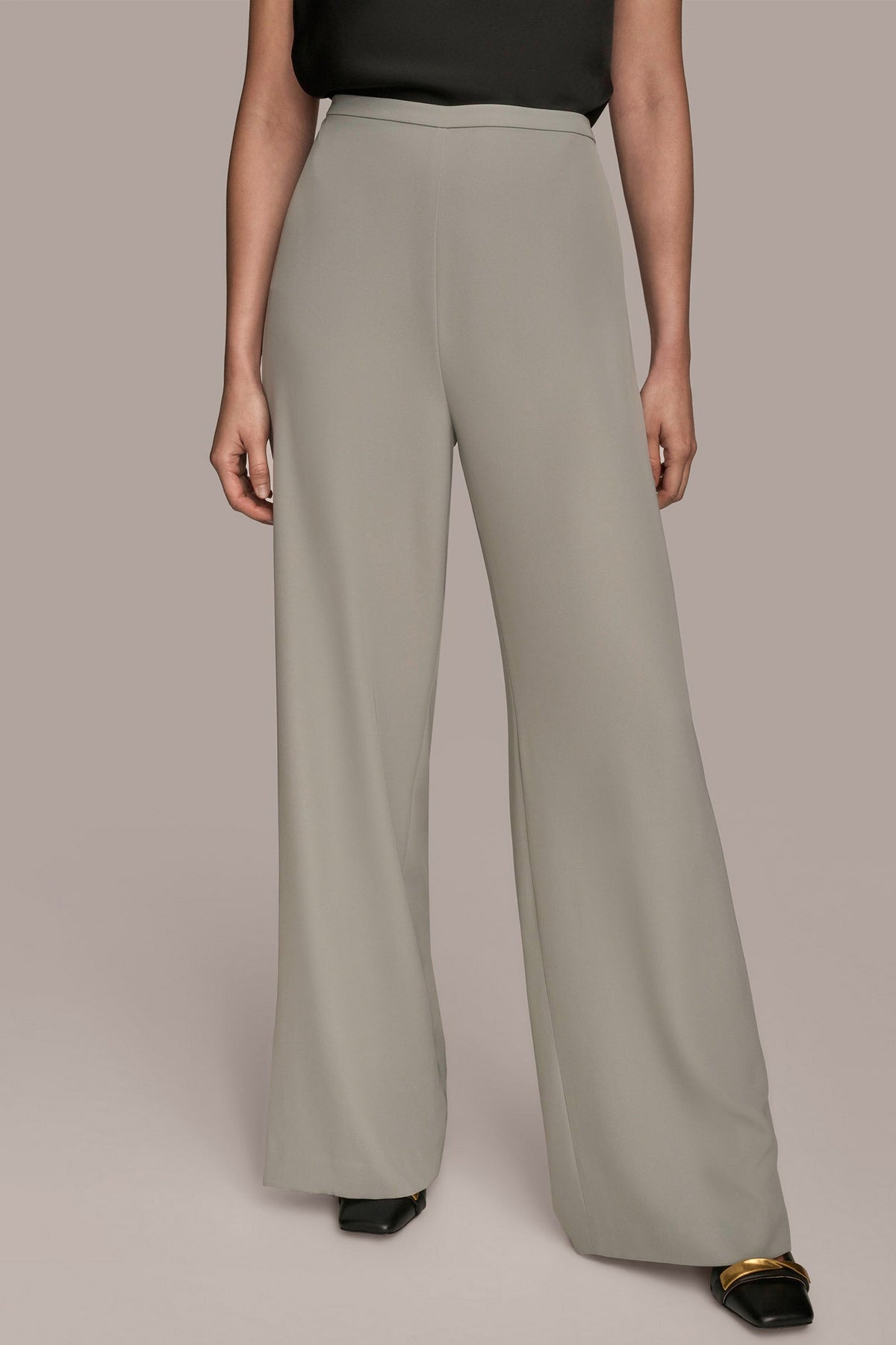 Donna Karan EXTRA HIGH-RISE PLEATED WIDE-LEG PANT