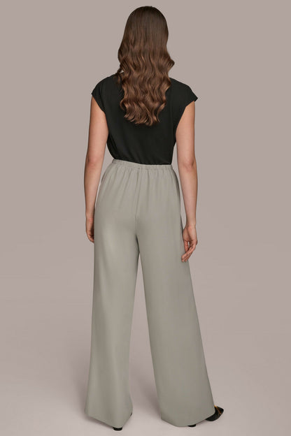 Donna Karan EXTRA HIGH-RISE PLEATED WIDE-LEG PANT