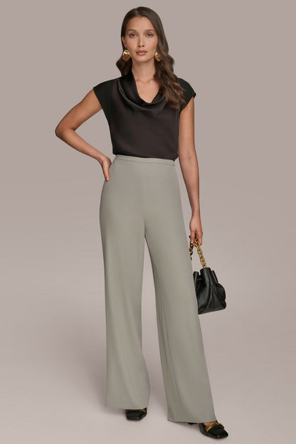 Donna Karan EXTRA HIGH-RISE PLEATED WIDE-LEG PANT