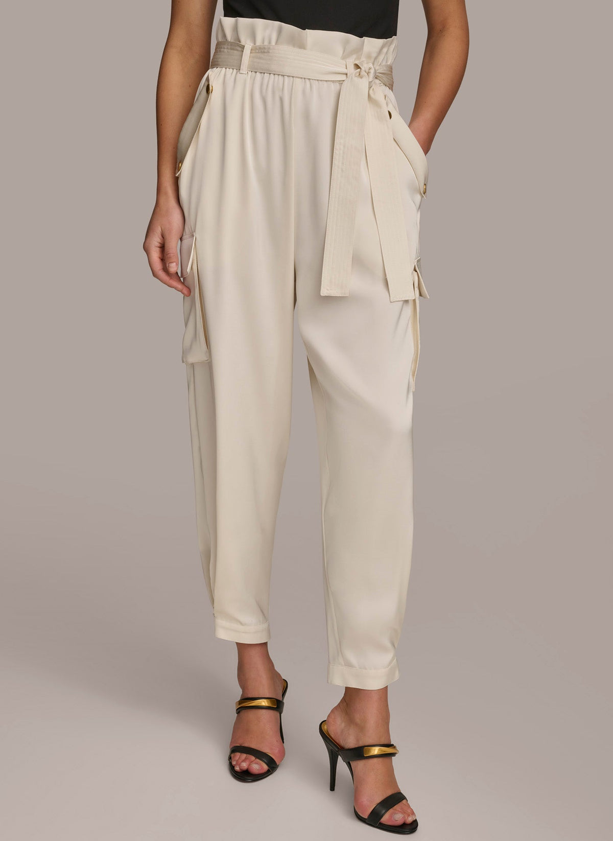 Donna Karan CARGO PANT WITH TIE BELT