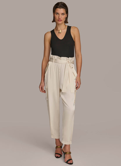 Donna Karan CARGO PANT WITH TIE BELT