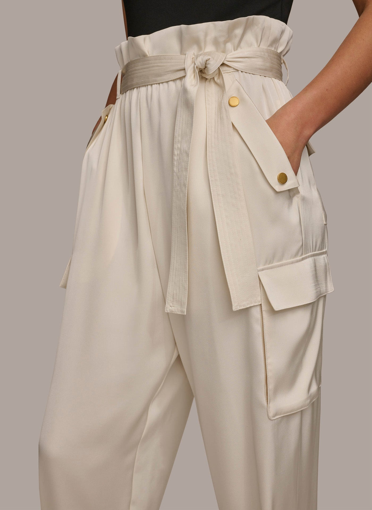 Donna Karan CARGO PANT WITH TIE BELT