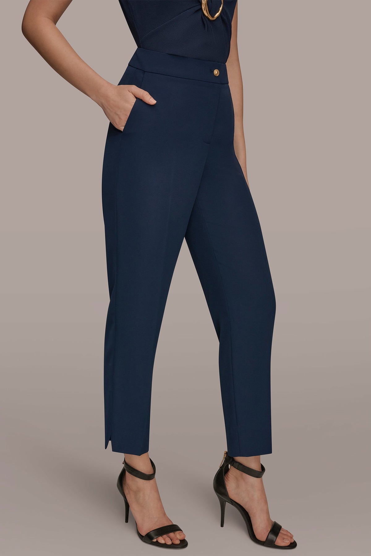 Donna Karan MID-RISE SLIM ANKLE PANT