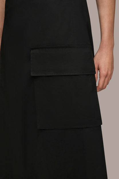 Donna Karan ASYMMETRIC MIDI WRAP CARGO SKIRT