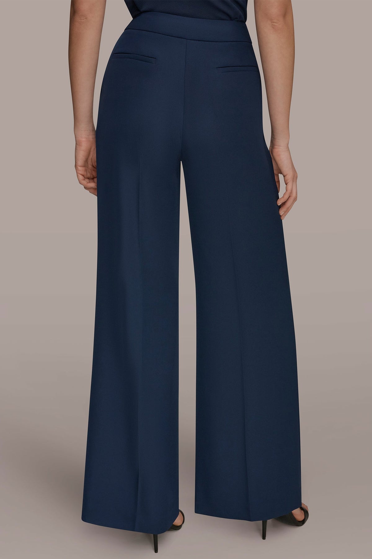 Donna Karan MID-RISE PLEATED WIDE-LEG SUIT PANT