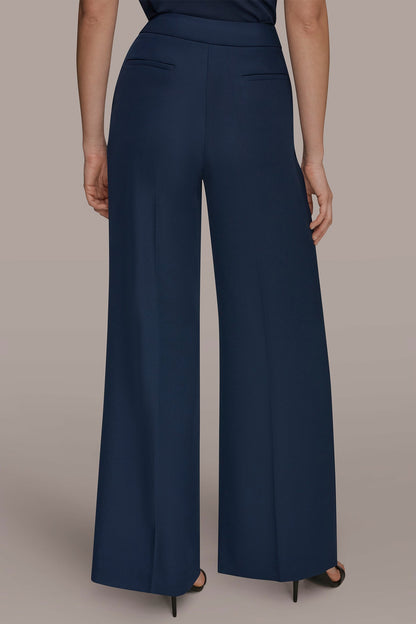 Donna Karan MID-RISE PLEATED WIDE-LEG SUIT PANT