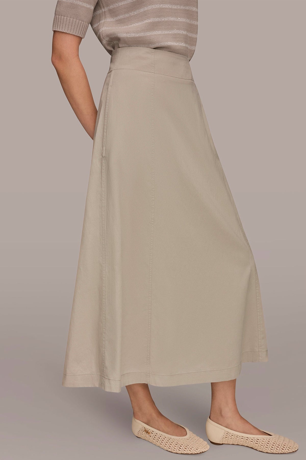 Donna Karan MIDI A-LINE PANEL SKIRT