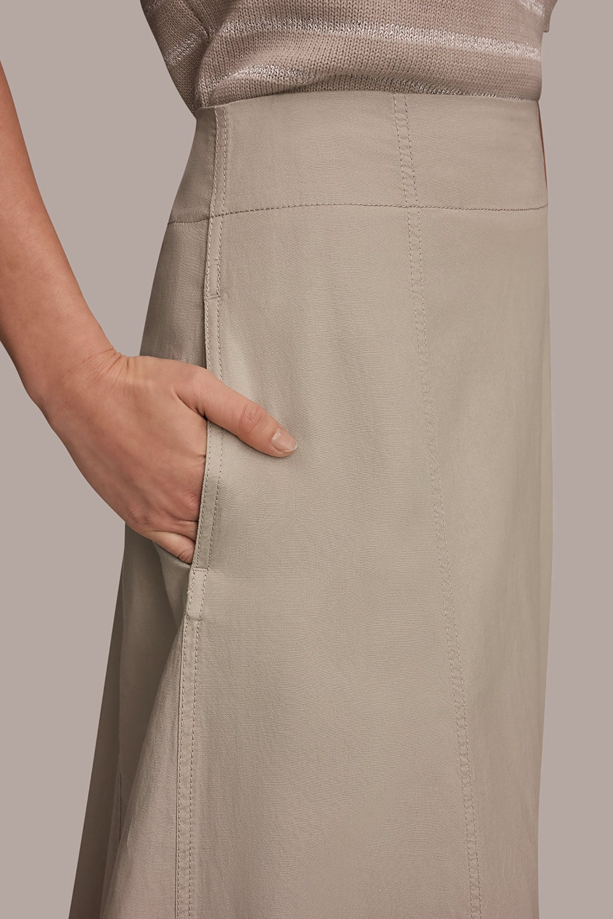 Donna Karan MIDI A-LINE PANEL SKIRT