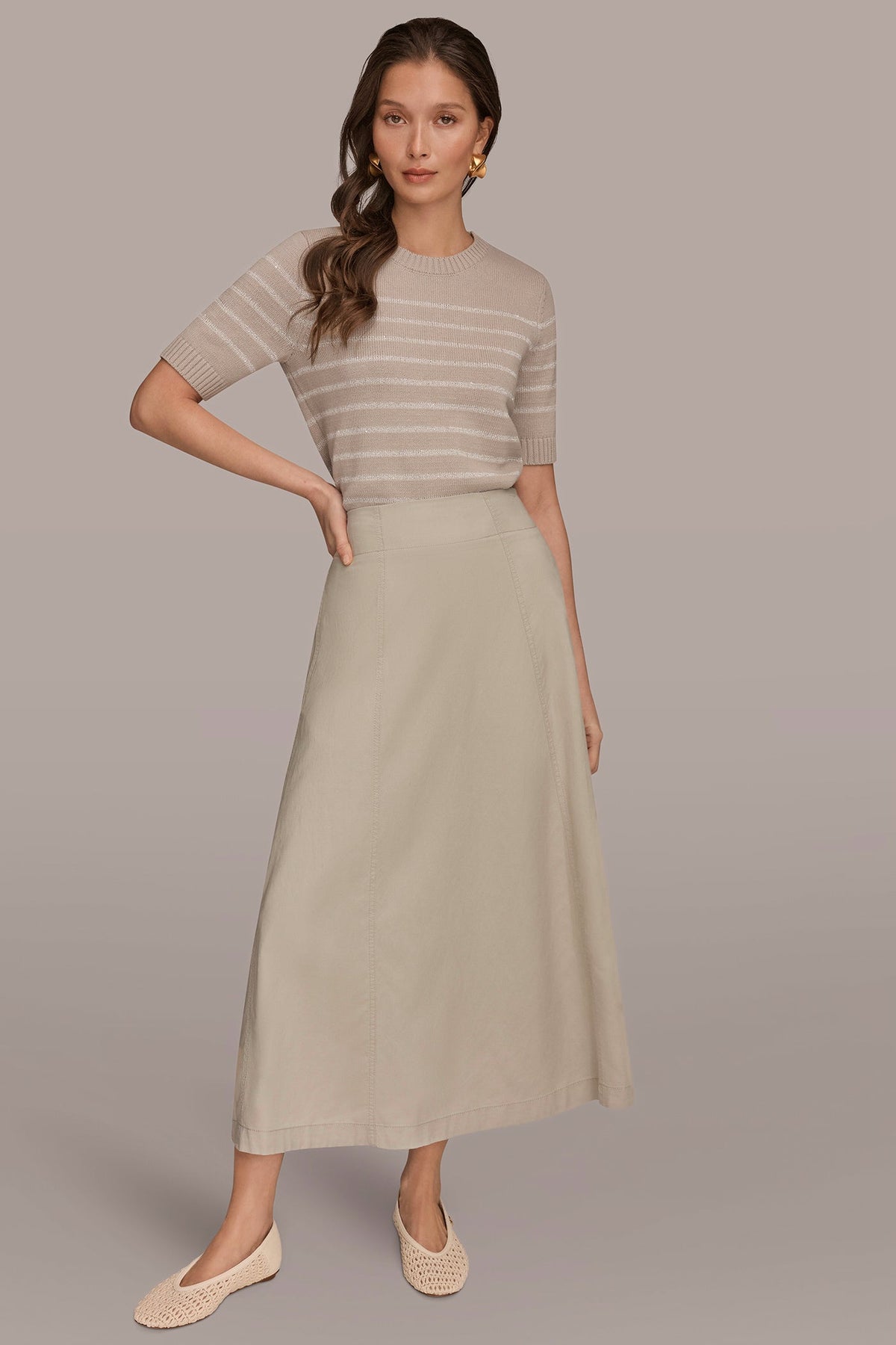 Donna Karan MIDI A-LINE PANEL SKIRT