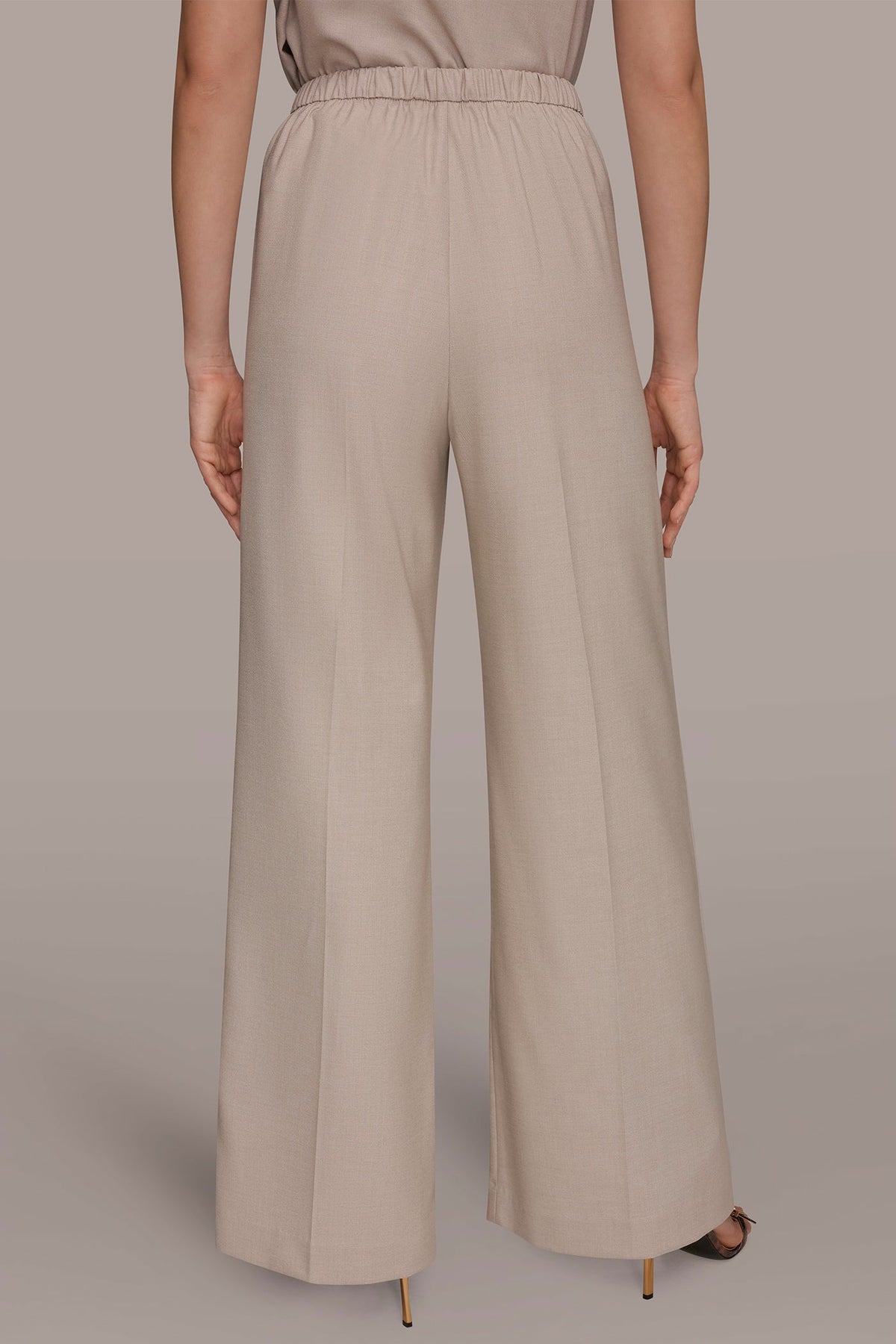 Donna Karan MID-RISE PLEATED WIDE-LEG SUIT PANT