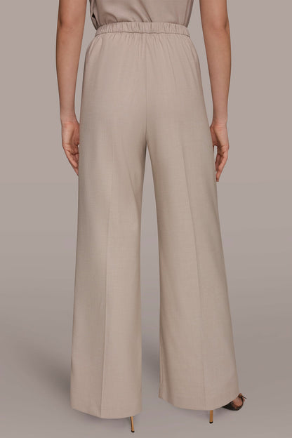 Donna Karan MID-RISE PLEATED WIDE-LEG SUIT PANT