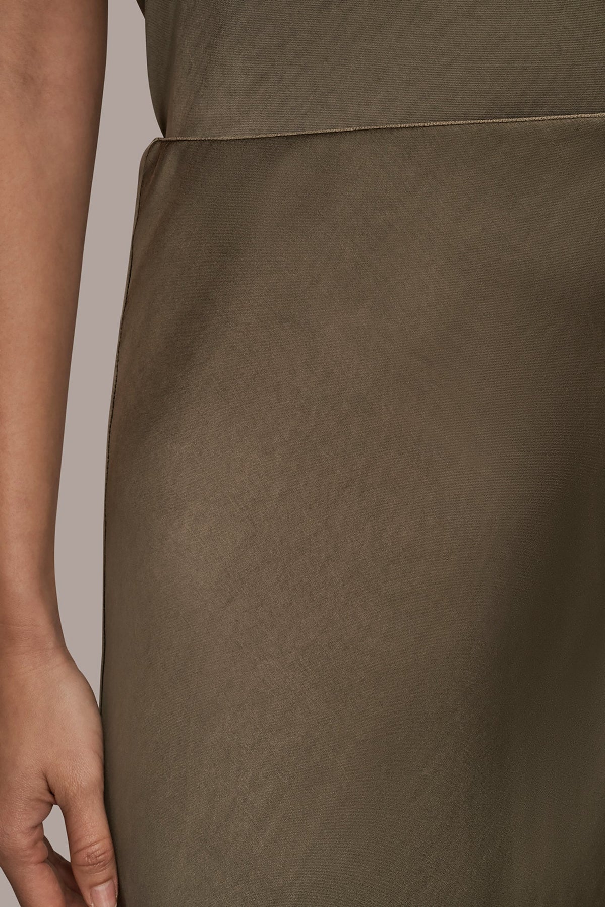 Donna Karan SATIN MIDI A-LINE SKIRT