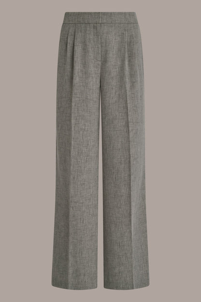 Donna Karan MID-RISE MÉLANGE PLEATED WIDE-LEG SUIT PANT