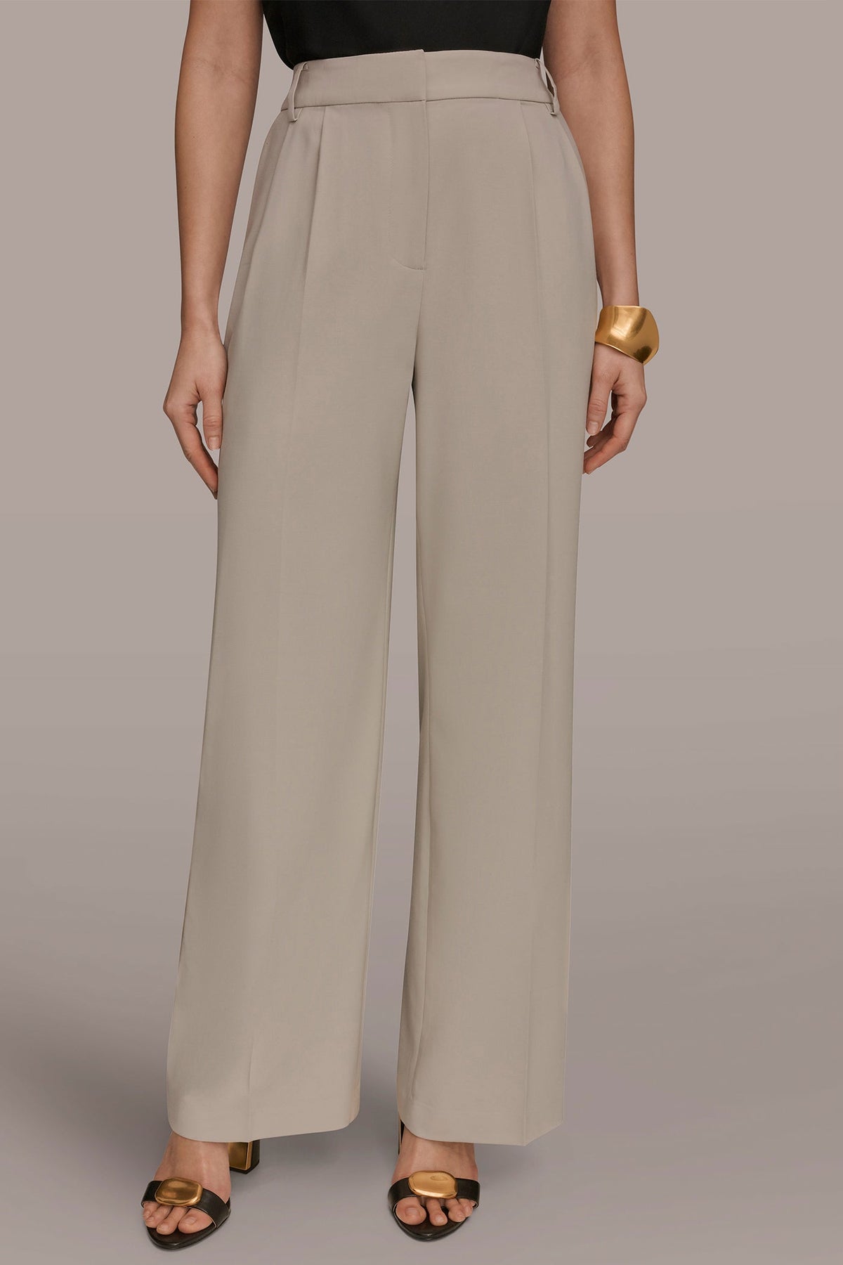 Donna Karan PLEATED WIDE LEG PANT