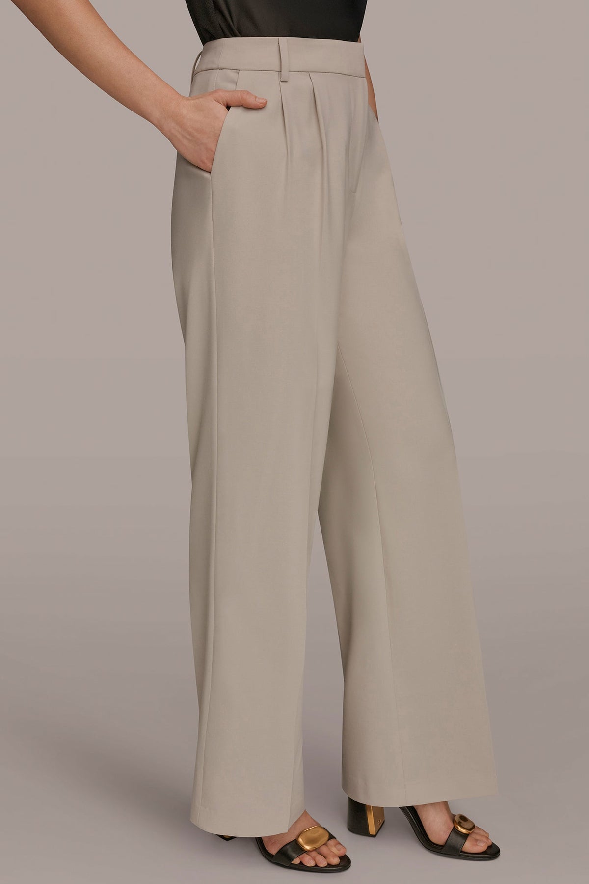 Donna Karan PLEATED WIDE LEG PANT