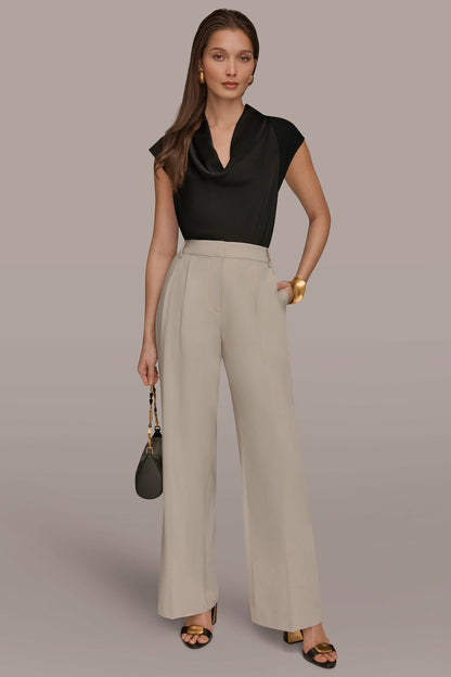 Donna Karan PLEATED WIDE LEG PANT