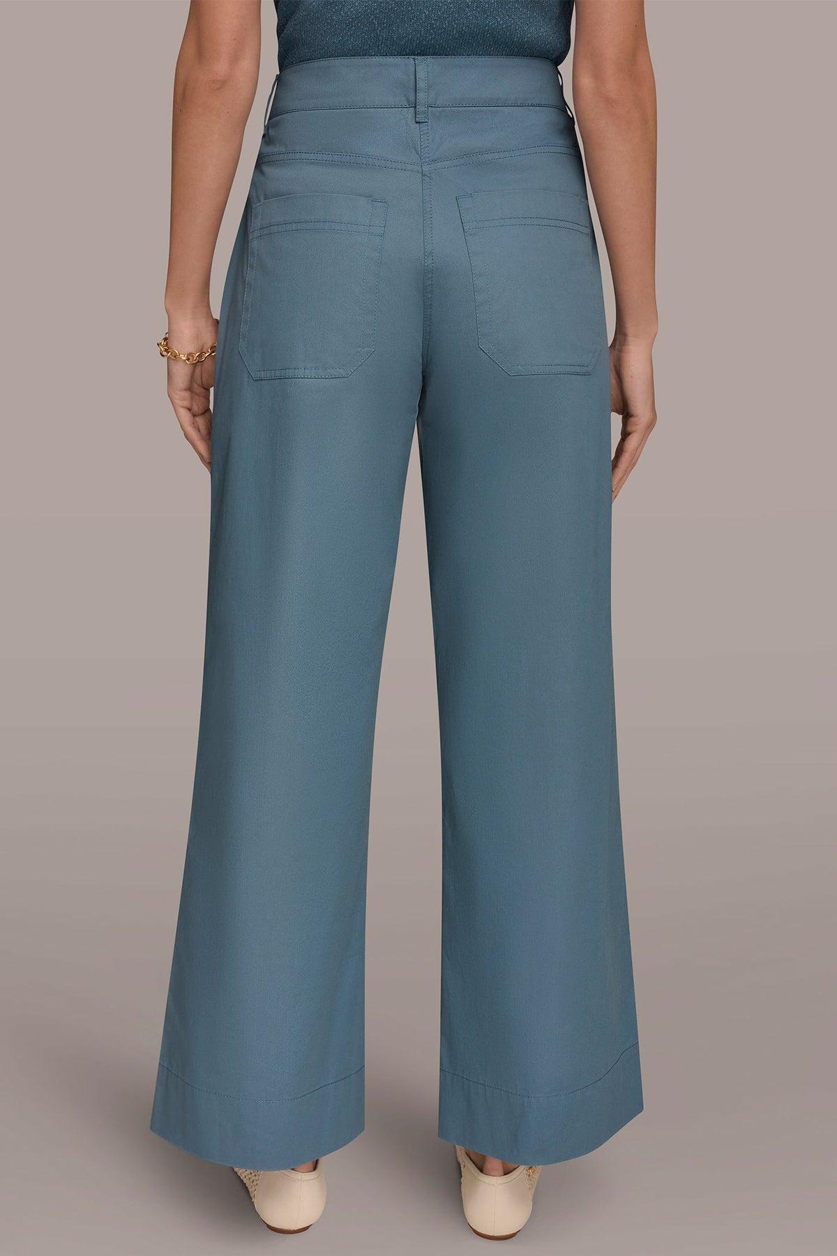 Donna Karan HIGH-RISE PINTUCKED WIDE-LEG TROUSER