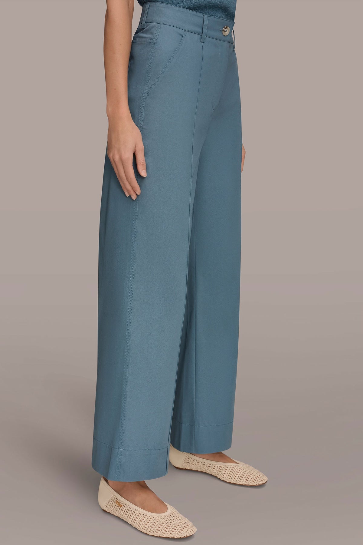 Donna Karan HIGH-RISE PINTUCKED WIDE-LEG TROUSER