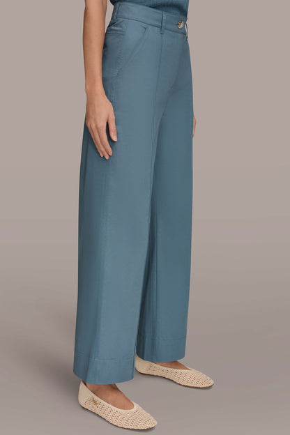 Donna Karan HIGH-RISE PINTUCKED WIDE-LEG TROUSER