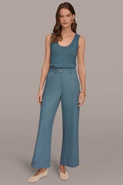 Donna Karan HIGH-RISE PINTUCKED WIDE-LEG TROUSER