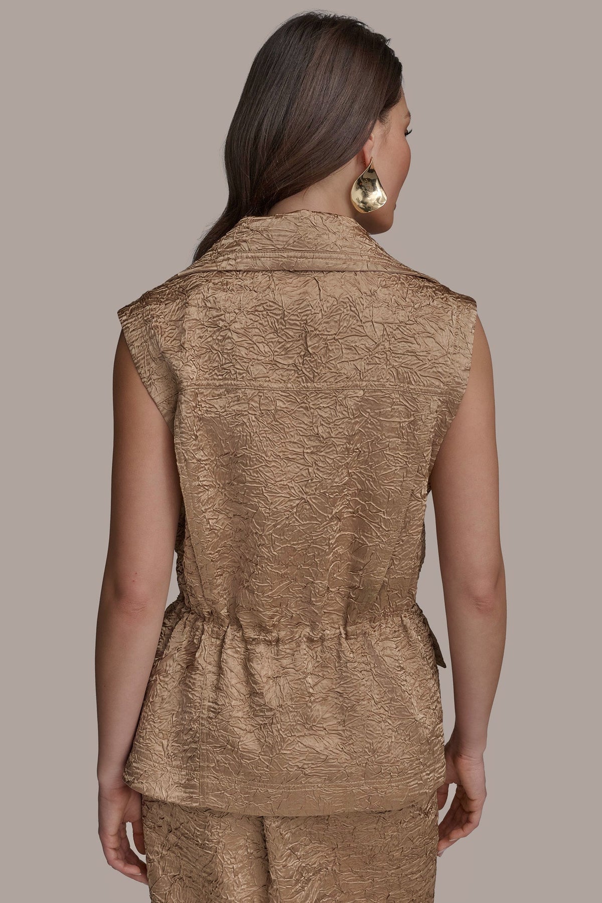 Donna Karan TEXT ZIP FRONT VEST