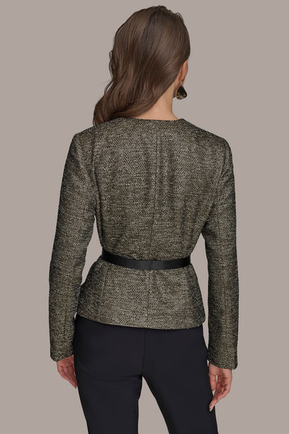 Donna Karan METALLIC WRAP JACKET