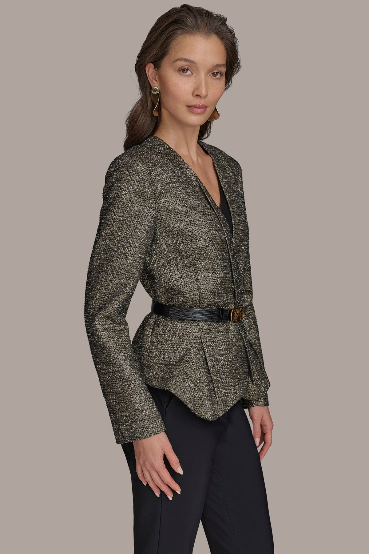 Donna Karan METALLIC WRAP JACKET