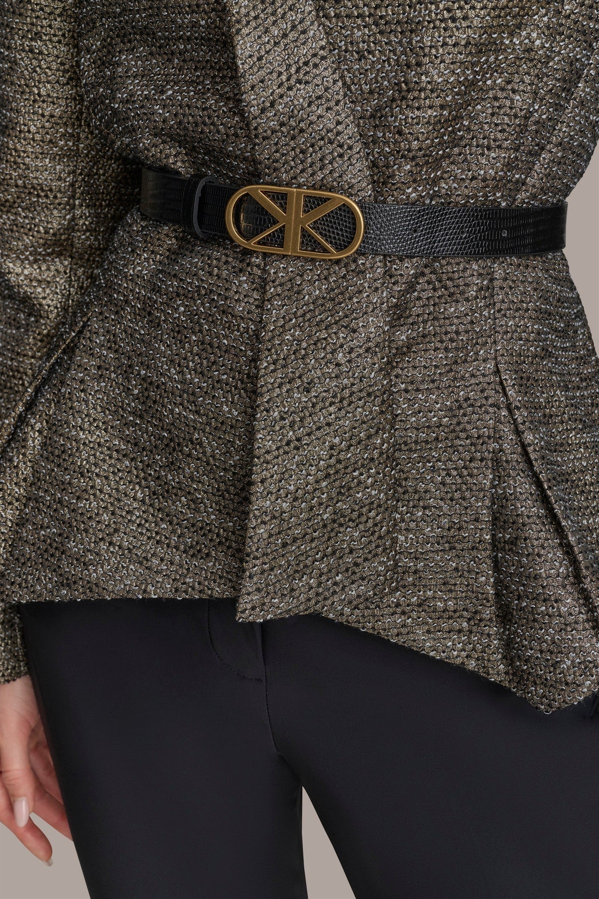Donna Karan METALLIC WRAP JACKET