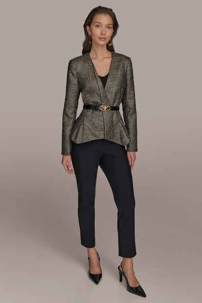 Donna Karan METALLIC WRAP JACKET