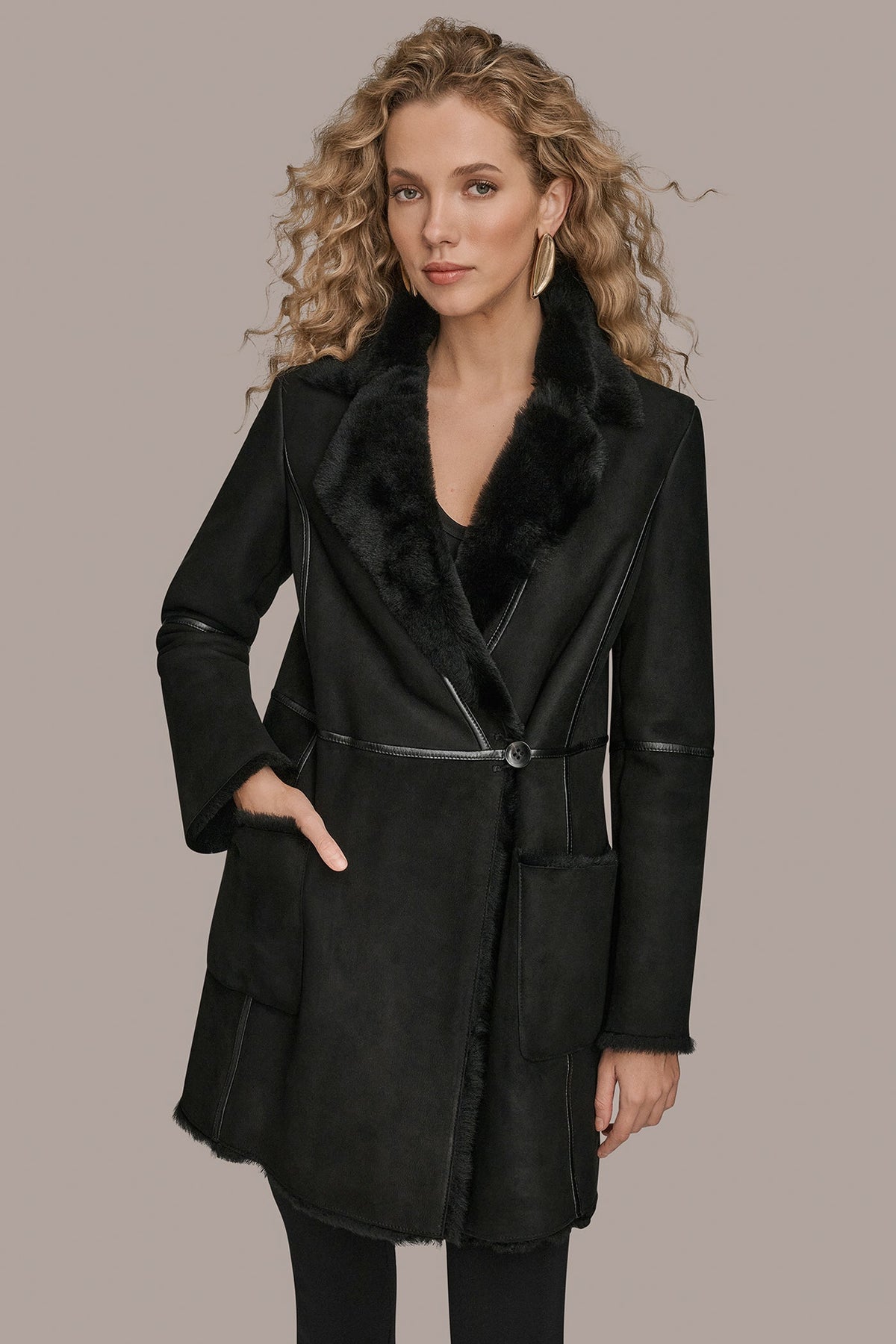 Donna Karan SHEARLING COAT