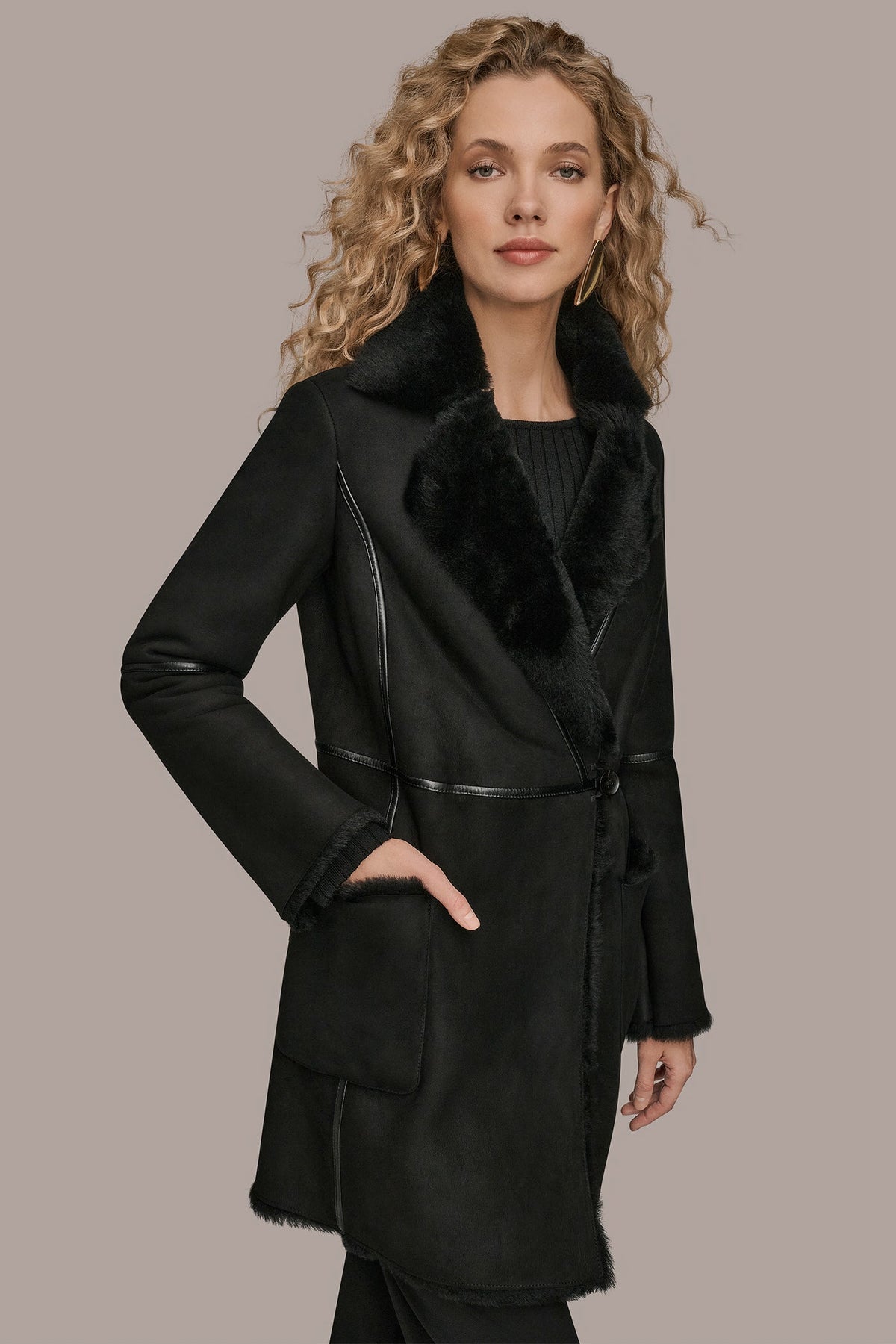 Donna Karan SHEARLING COAT