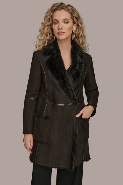 Donna Karan SHEARLING COAT