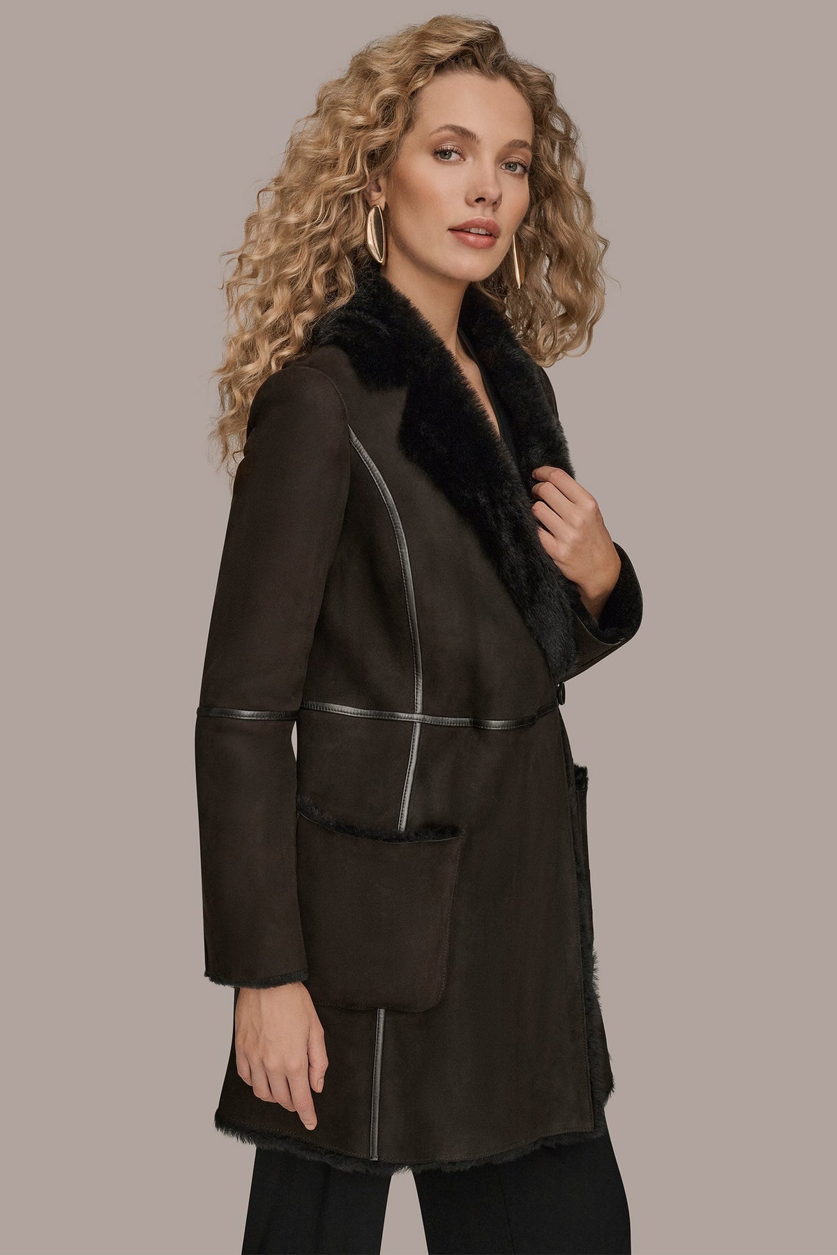 Donna Karan SHEARLING COAT