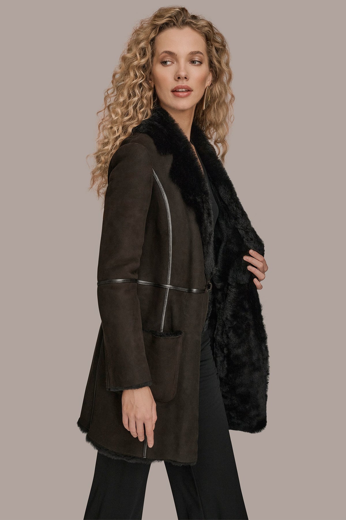 Donna Karan SHEARLING COAT