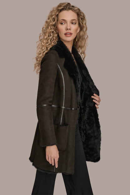 Donna Karan SHEARLING COAT