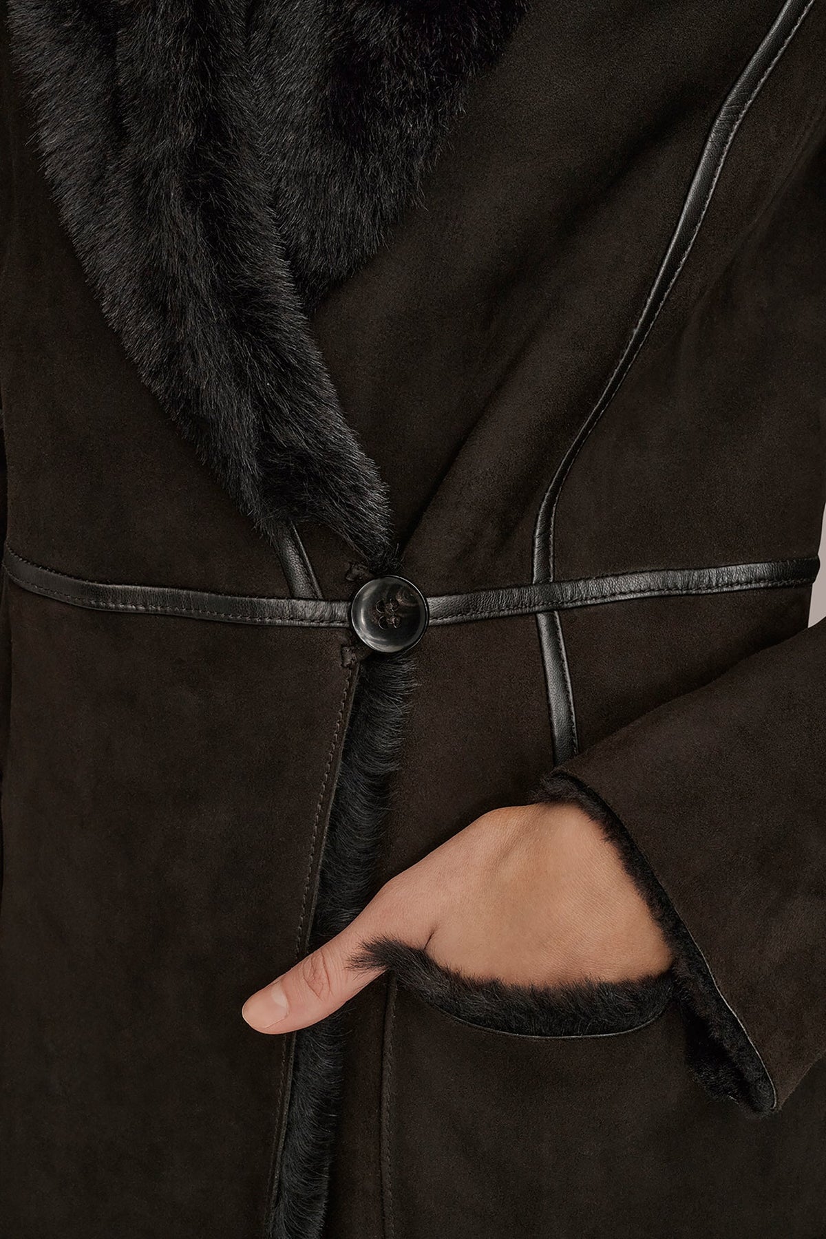 Donna Karan SHEARLING COAT