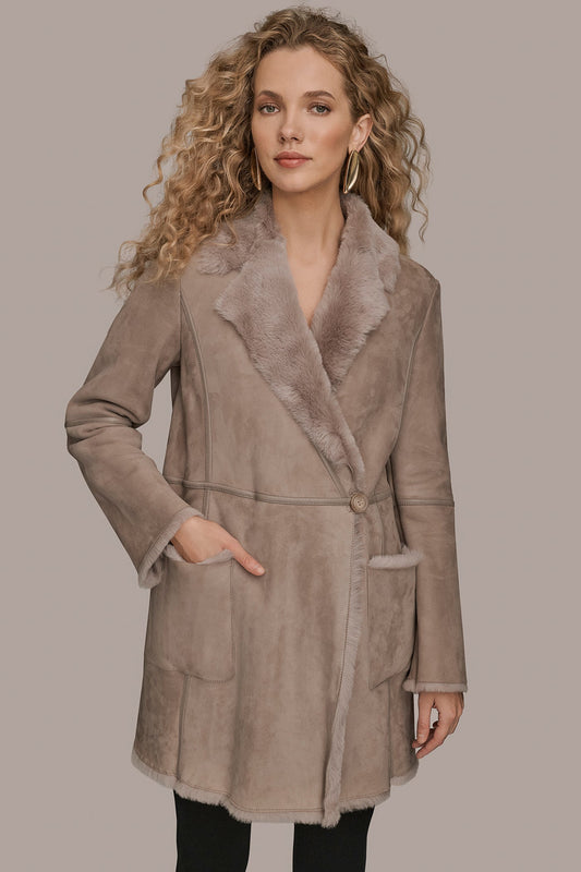 Donna Karan SHEARLING COAT