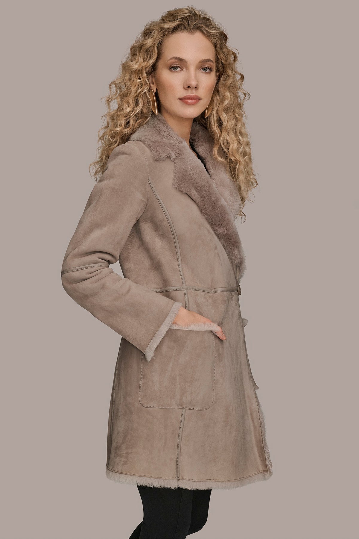 Donna Karan SHEARLING COAT