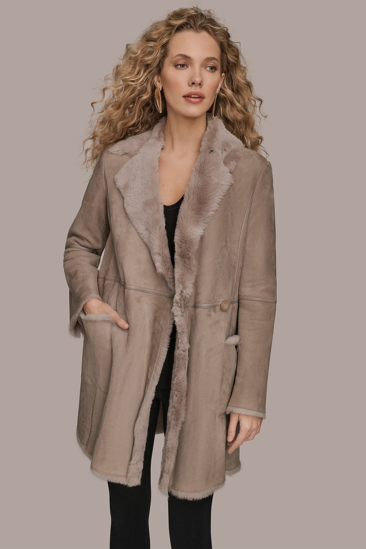Donna Karan SHEARLING COAT