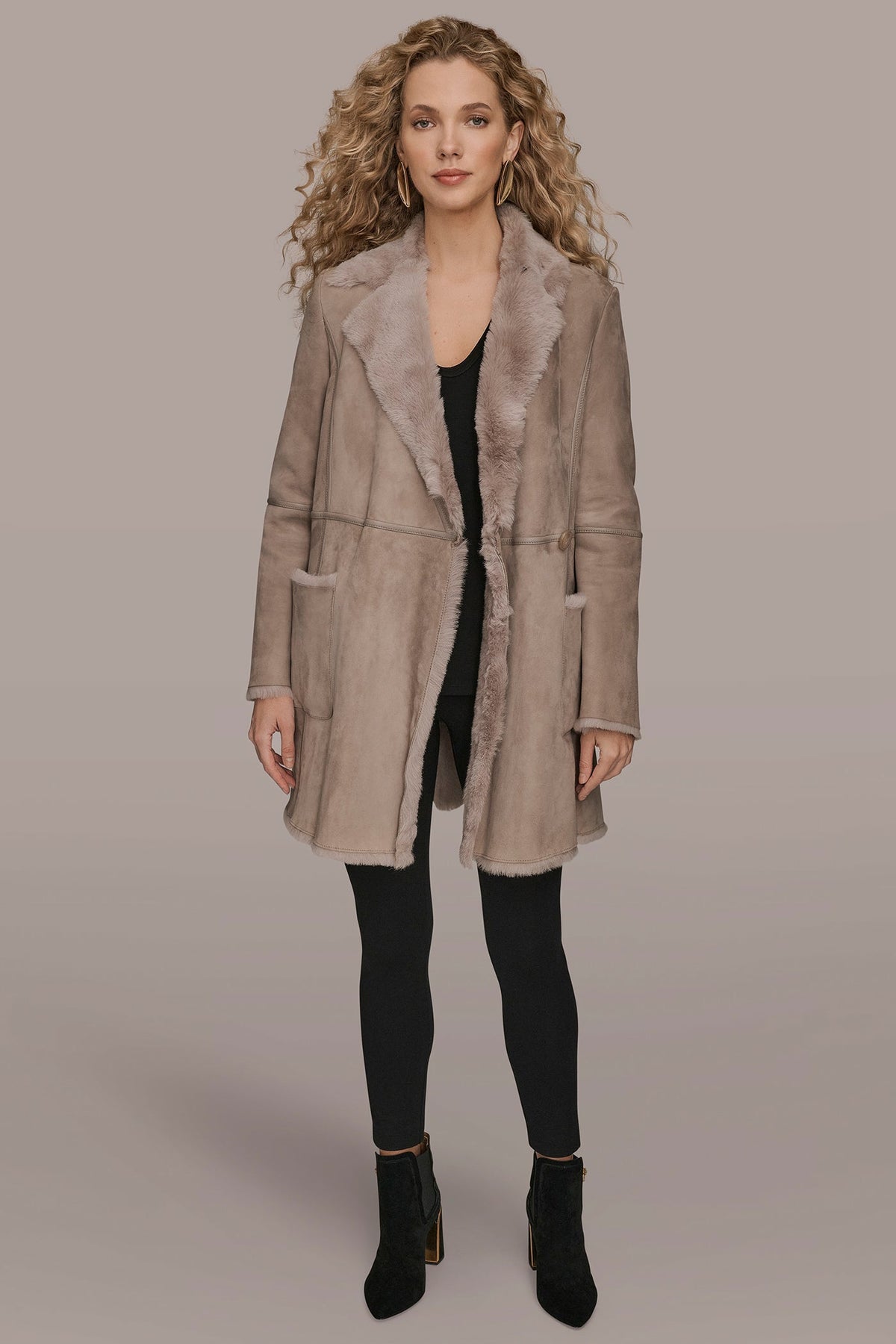 Donna Karan SHEARLING COAT