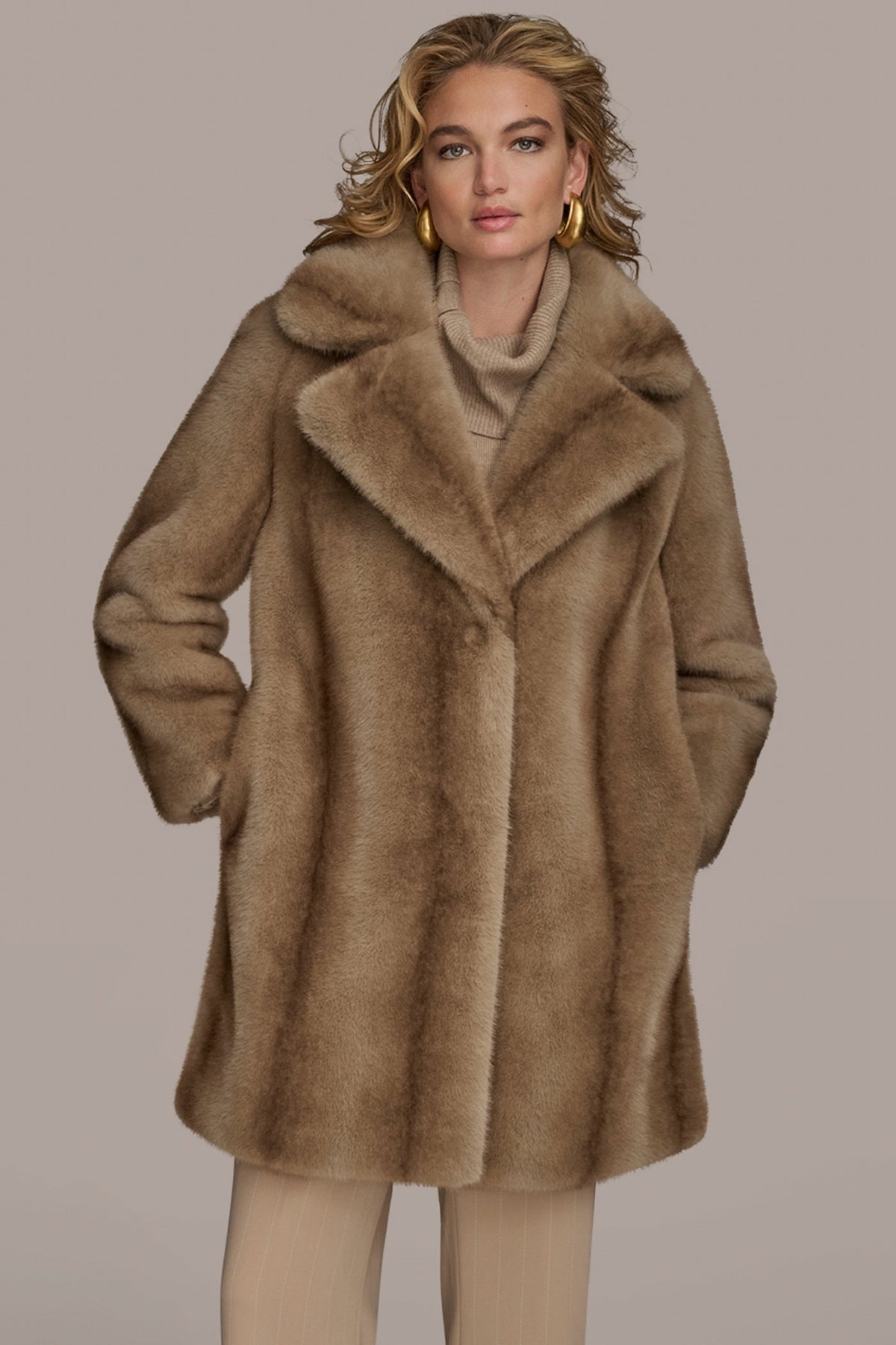 Donna Karan LUXE FAUX FUR COAT