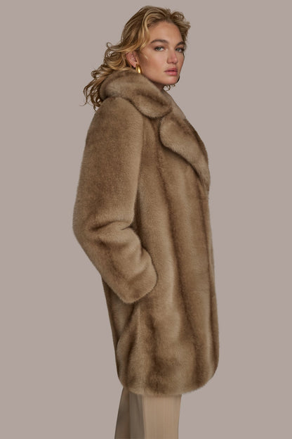 Donna Karan LUXE FAUX FUR COAT