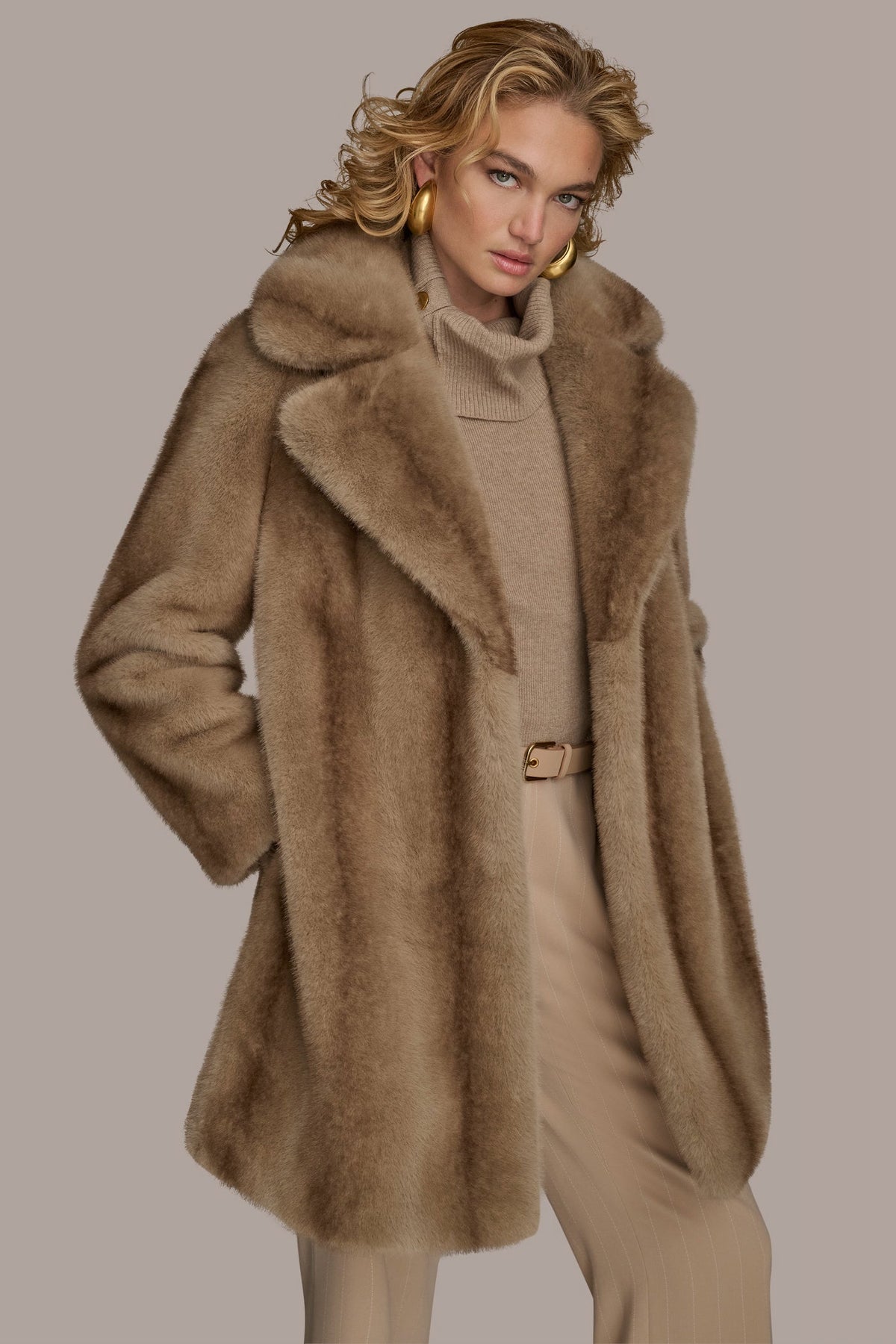Donna Karan LUXE FAUX FUR COAT