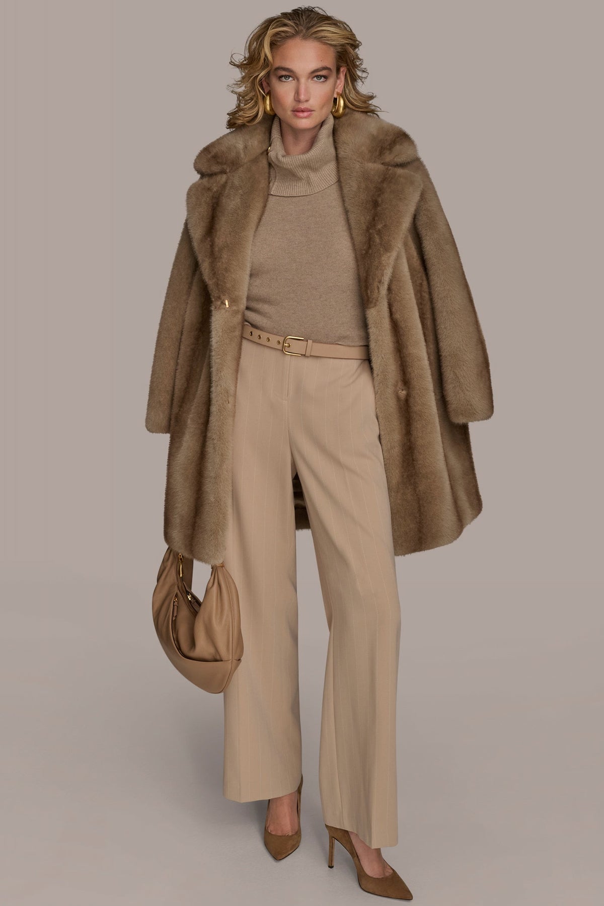 Donna Karan LUXE FAUX FUR COAT