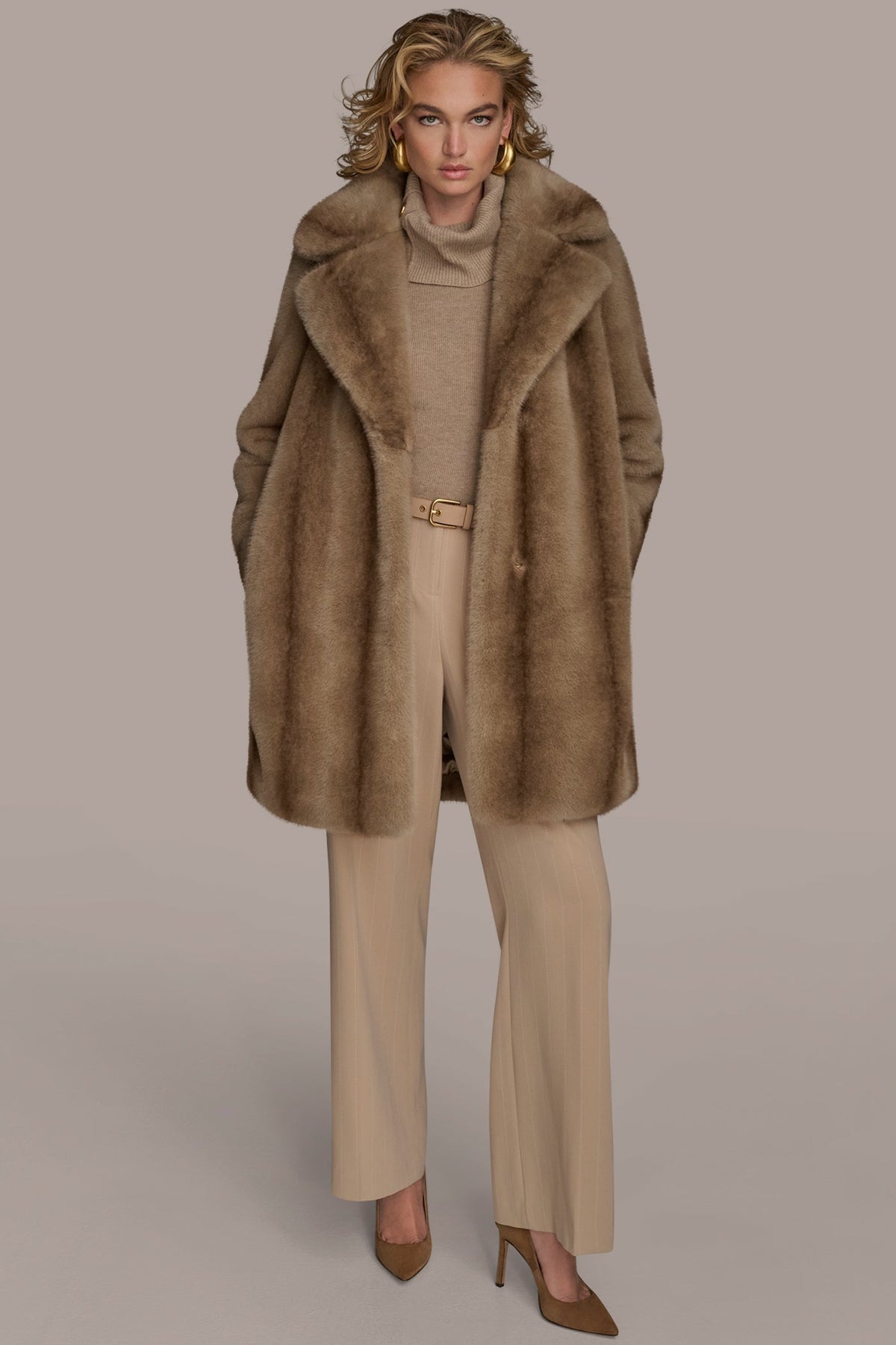 Donna Karan LUXE FAUX FUR COAT