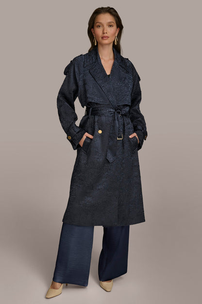 Donna Karan CRUSHED SATIN TRENCH COAT