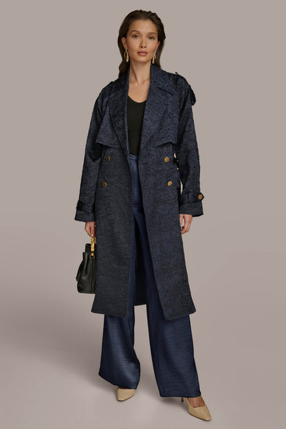 Donna Karan CRUSHED SATIN TRENCH COAT