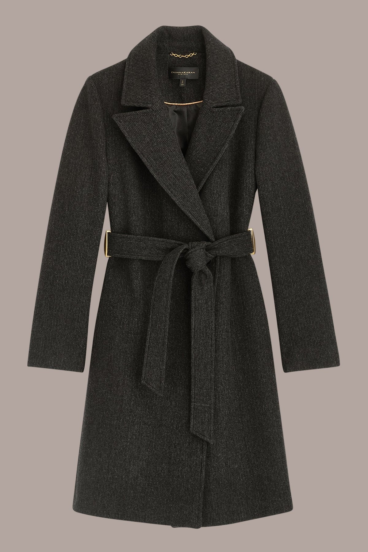 Donna Karan WOOL LONG WRAP COAT