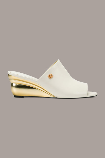 Donna Karan DONNA LEATHER WEDGE MULE SANDAL